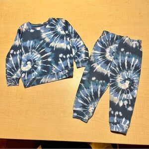 Garanimals Blue Tie-Dye Fleece Sweatshirt Sweats Set Toddler 24M